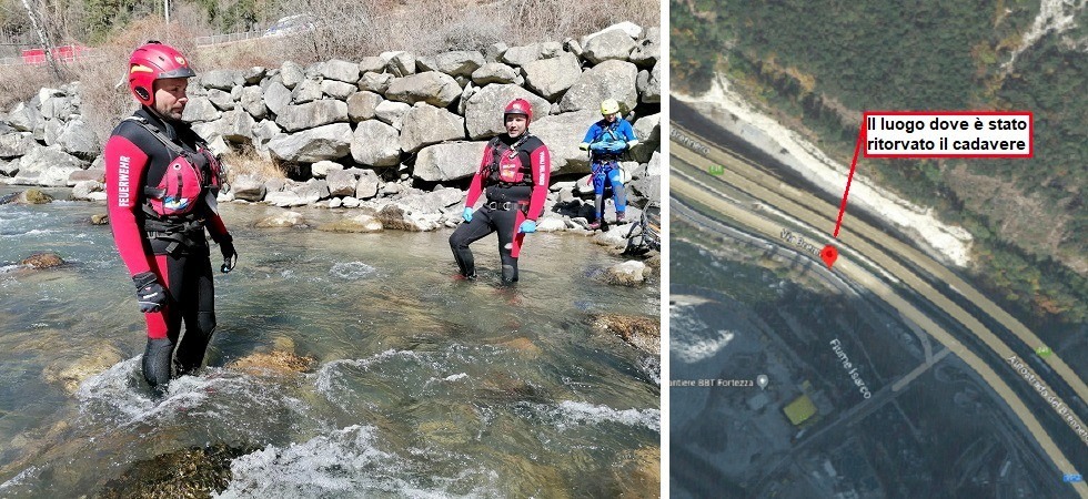 Identificato il cadavere trovato nel fiume Isarco: si tratta del 91enne Giuseppe Larch